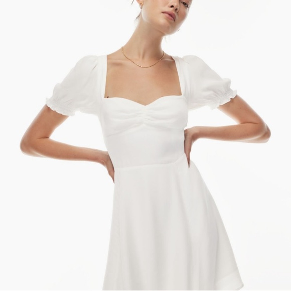 Aritzia Sunday Best Tinsley White Puff Sleeve Mini Dress Size 8